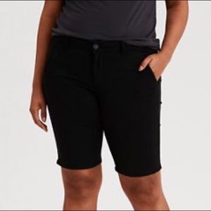 New‎ American Eagle Khaki Skinny Bermuda Shorts In Black Plus Size 24 Minimalist